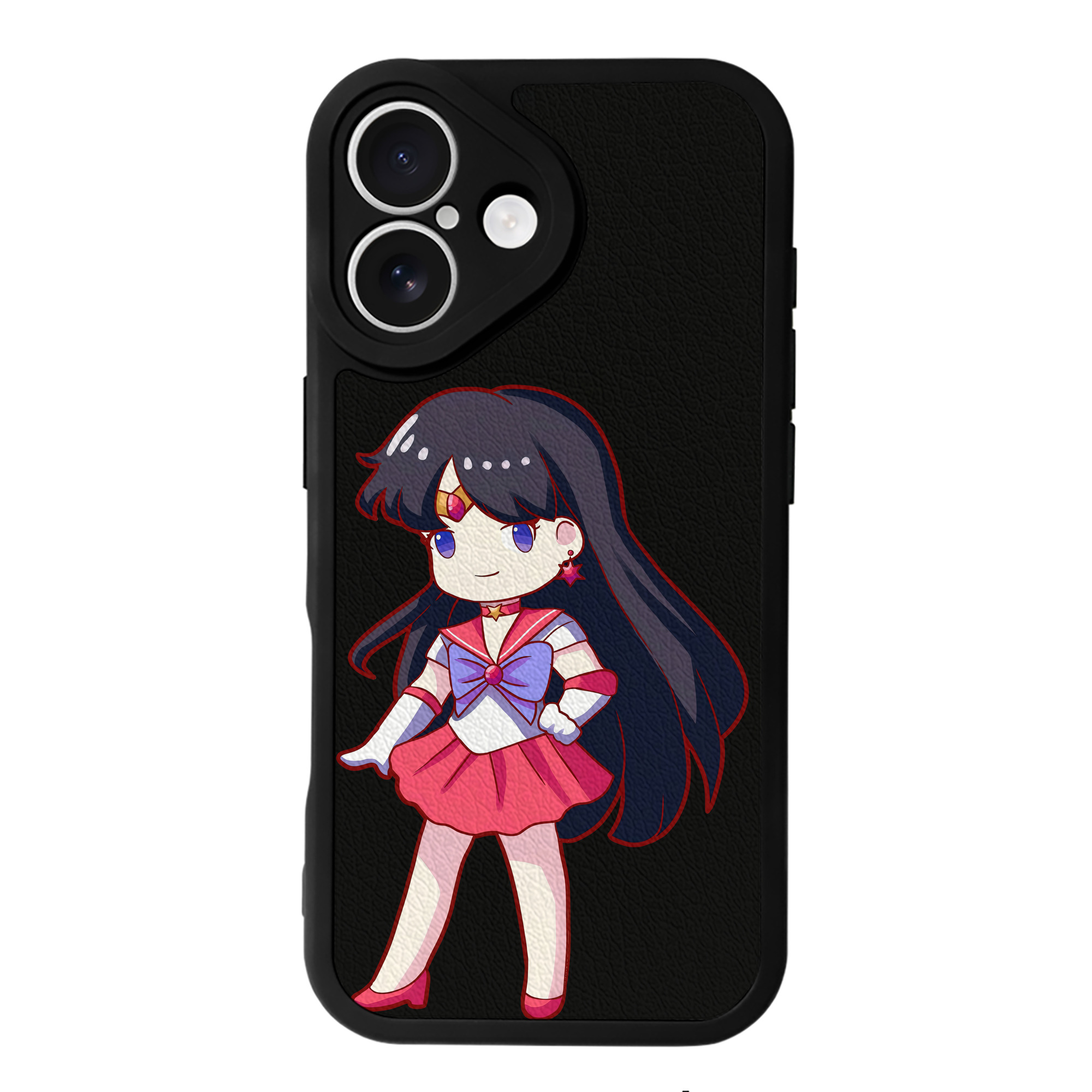 （画像用） 美少女戦士セーラームーン 火野レイ ひの レイ Sailor Moon Hino Rei （セーラーマーズ,Sailor Mars） 【iPhone 16シリーズ対応】シリコンスマホケース（レザー調） 材質：シリコン